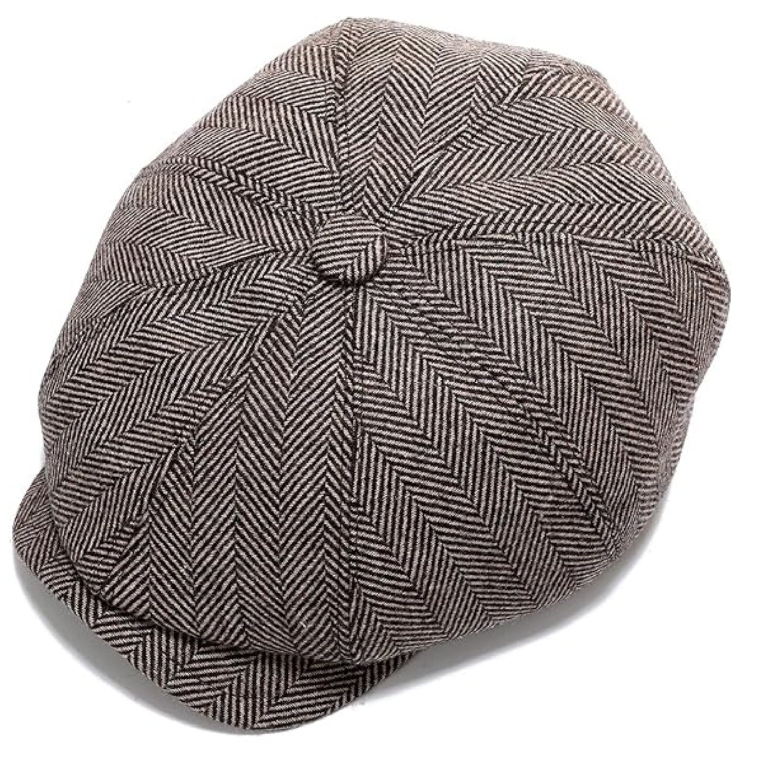 Schiebermütze Herren Sommer Braun Verstellbar Hut Tweed