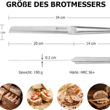 Günstiges Brotmesser 20 cm Profi Küchenmesser aus Edelstahl