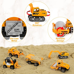 Kinder Spielzeugautos Baustellenfahrzeuge Metall 5 Stück Bagger Bulldozer