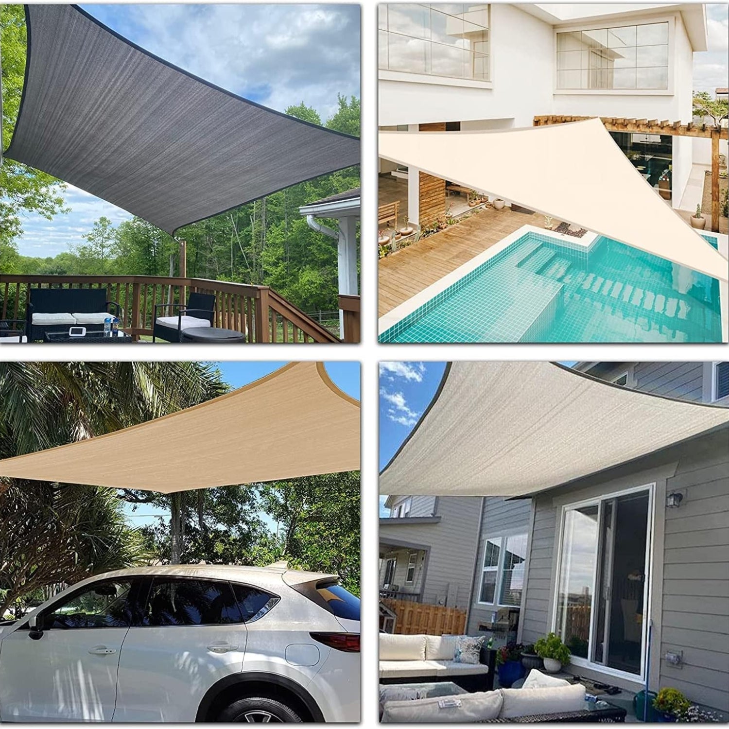 XL Sonnensegel Wasserdicht 3x4m Rechteckig UV Sonnenschutz