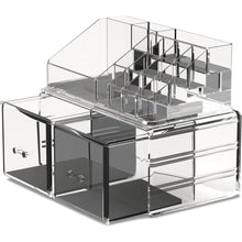 Schmink Aufbewahrungskasten Transparent 2 Lagen 2 Schubladen Schlafzimmer Bad