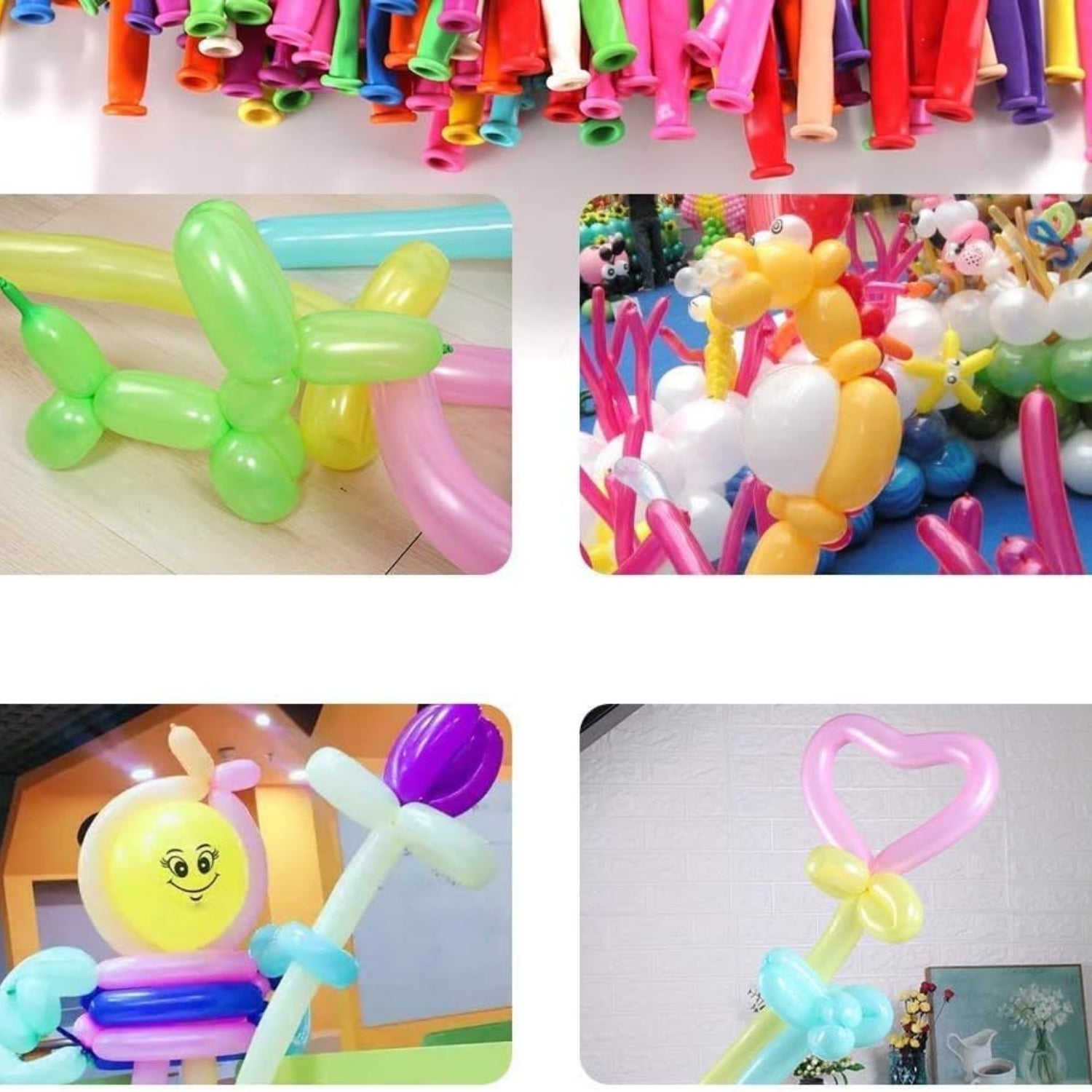 Modellierballons 100 Stück Luftballons mit Ballonpumpe 260Q