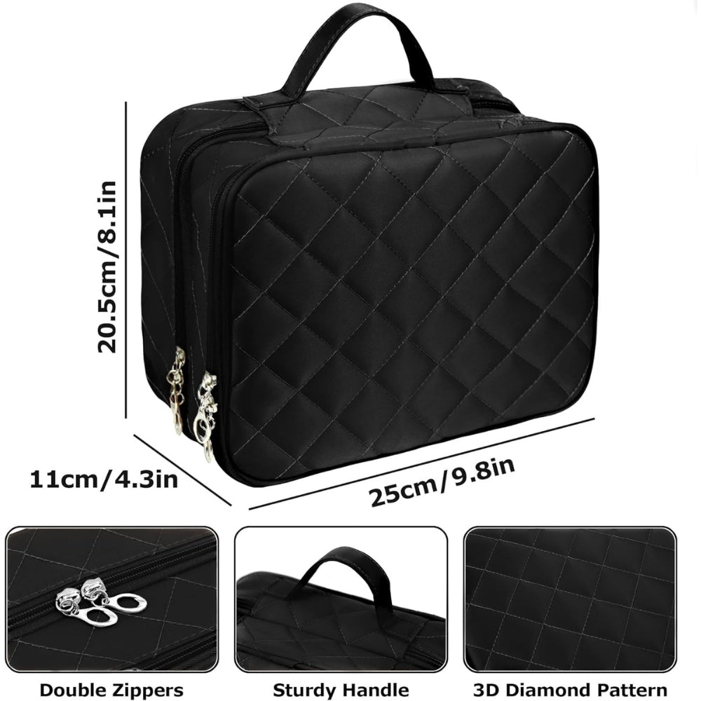 Doppelschicht Make Up Organizer Tasche Groß für Damen Herren Wasserdicht Reise