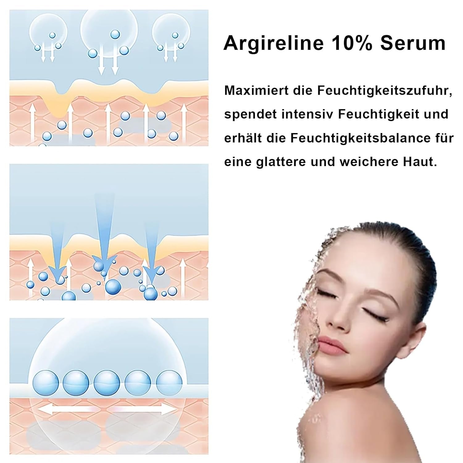 Argireline Serum 10% Hyaluronic Acid Anti Falten Feuchtigkeit Glatte Haut 30ml