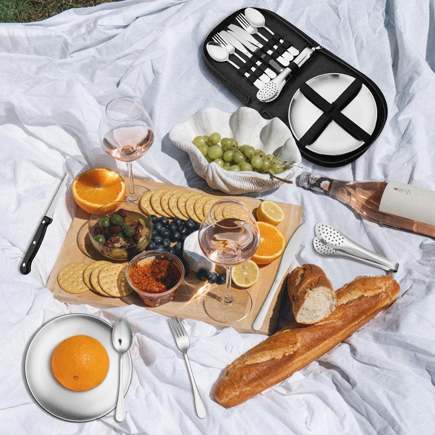 Besteck Set 10 Stück Camping Geschirr für 2 Camping Zubehör