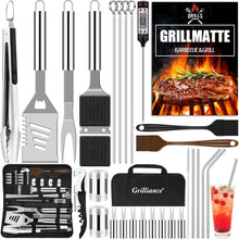 Luxus Grillbesteckset aus Edelstahl 30 teilig Camping Zubehör männer geschenke