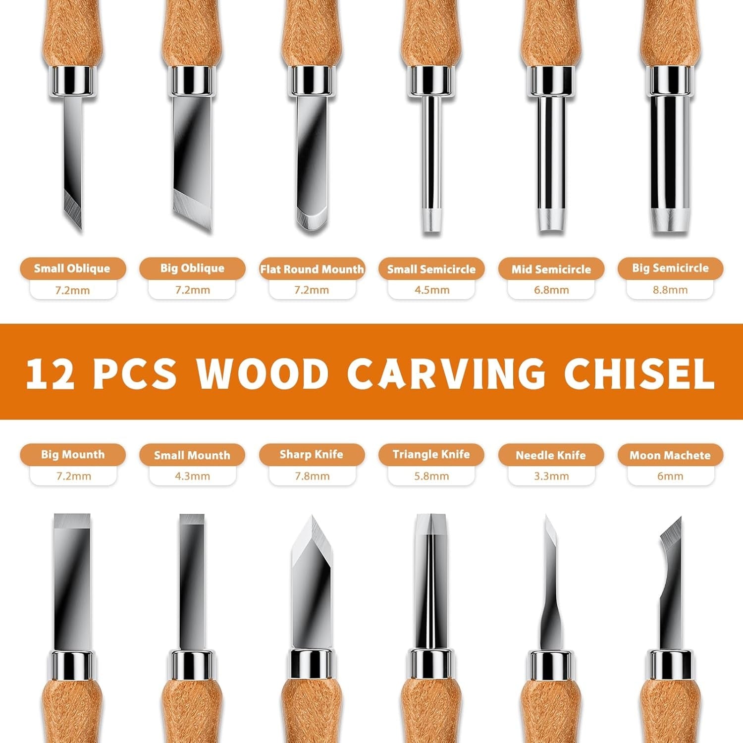 14 tlg Holz-Schnitzwerkzeug Set Schnitzset 12 Schnitzmesser