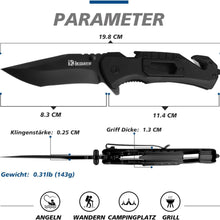 Premium Klappmesser 20cm Einhandmesser Aluminium-Griff