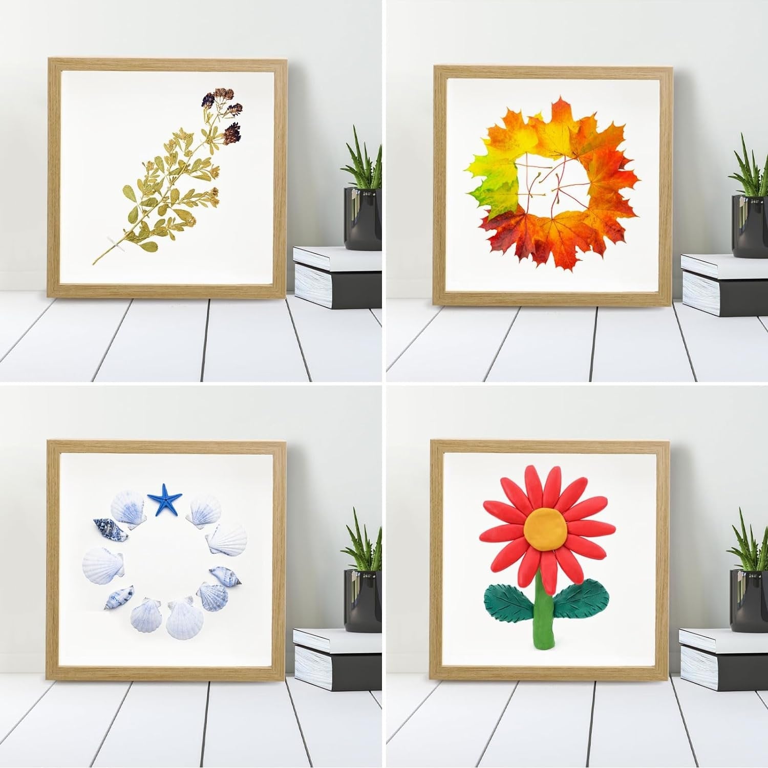 DIY 3D Bilderrahmen 20x20 Befüllbar Objektrahmen Holz Glas Fotos Blumen Deko