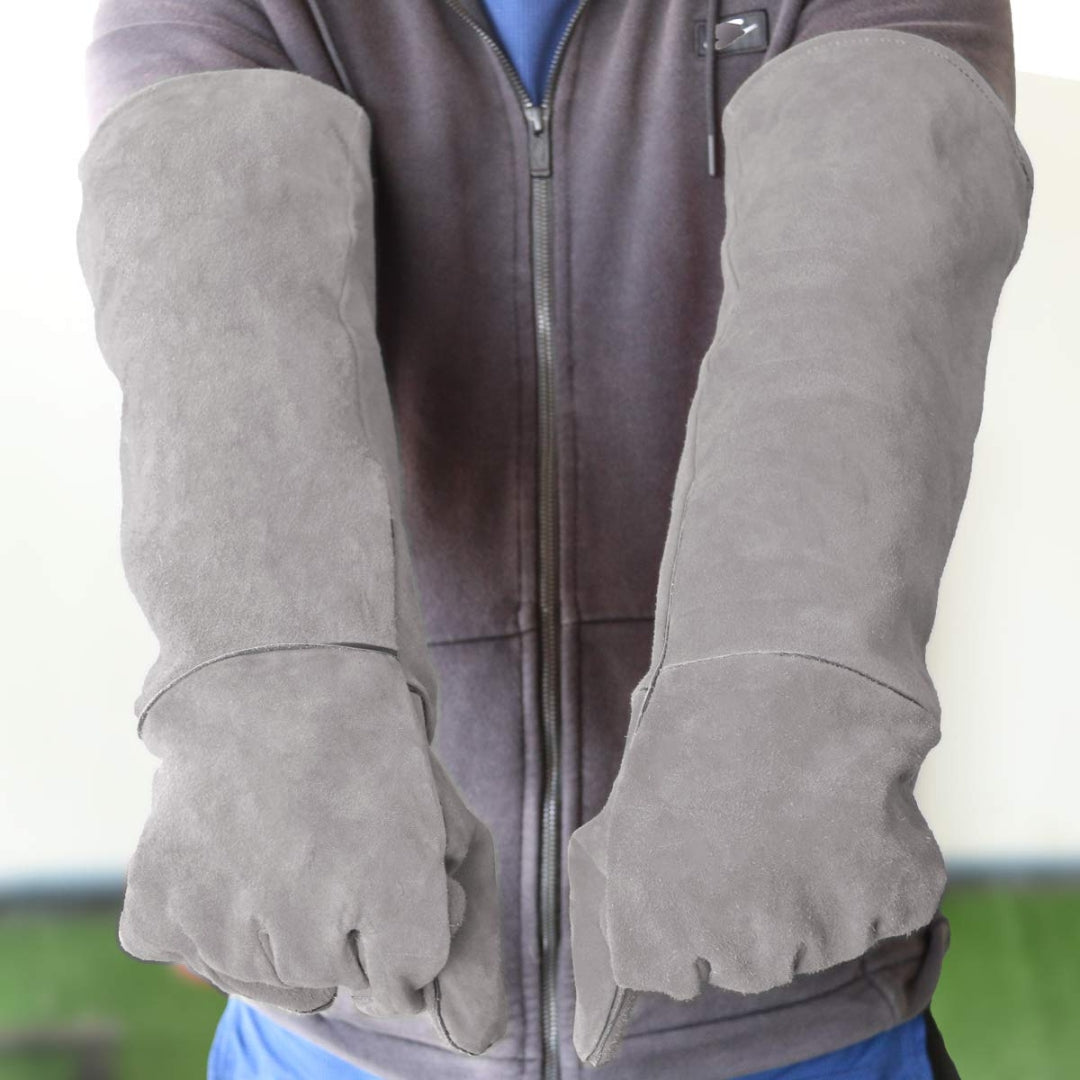 Mehrzweck Kevlar Anti-Biss Handschuhe Langarm Gartenarbeit Grau