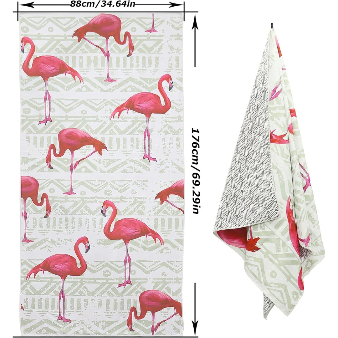 Mikrofaser Strandtuch Flamingo Groß 180x90 Schnelltrocknend