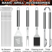 35tlg Grillbesteck Edelstahl Geschenke Set inklusive Koffer
