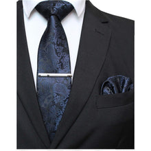 Krawatten Set Herren Geschenke für Männer Paisley Dunkelblau