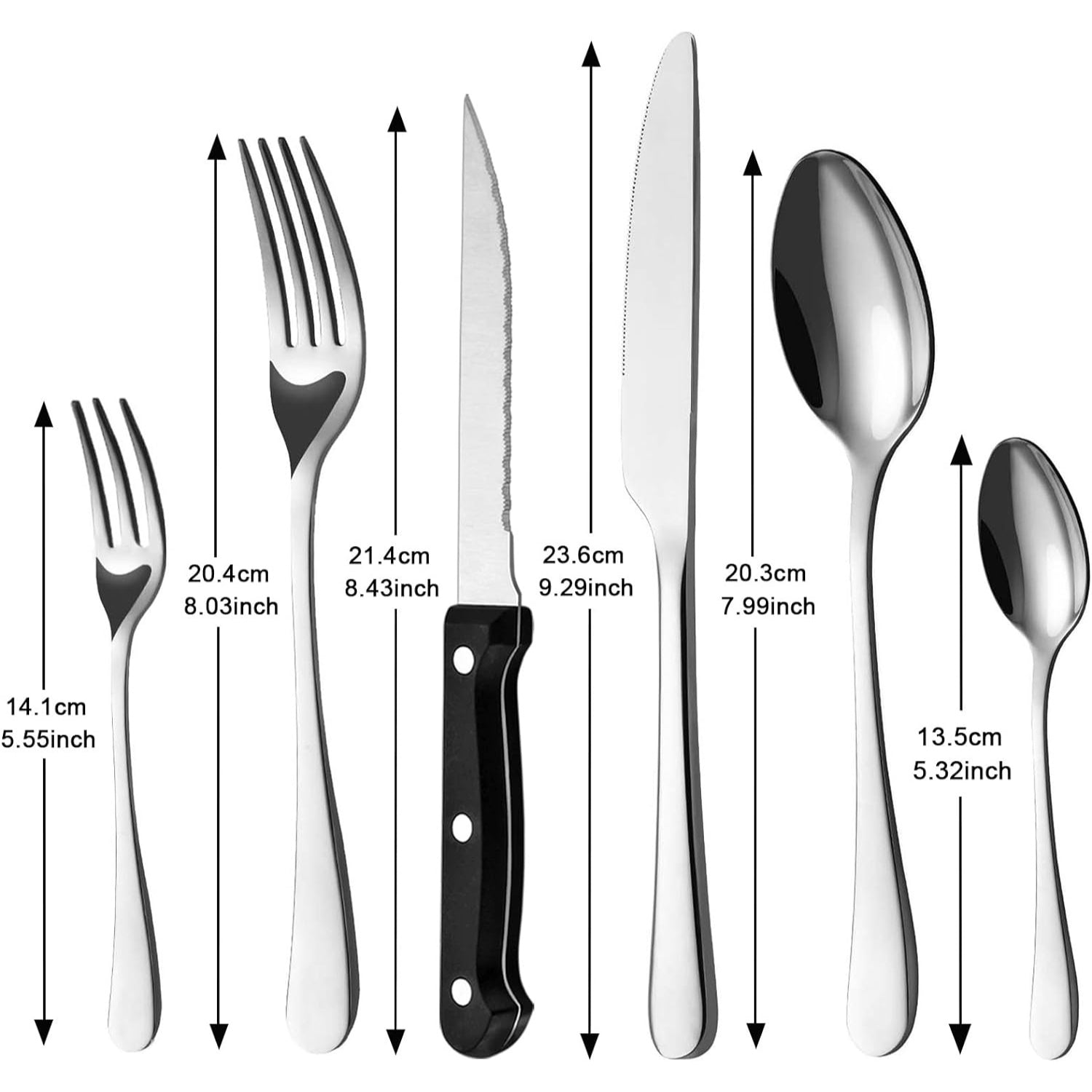 36-teiliges Besteckset mit Steakmesser für 6 Bestecksets