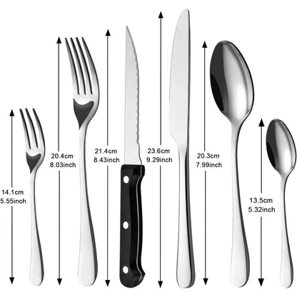 36-teiliges Besteckset mit Steakmesser für 6 Bestecksets