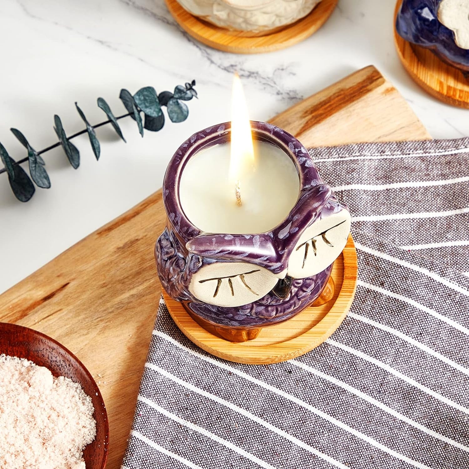 Lavendel Duftkerze in Eulen Form Duftkerzen Geschenkset