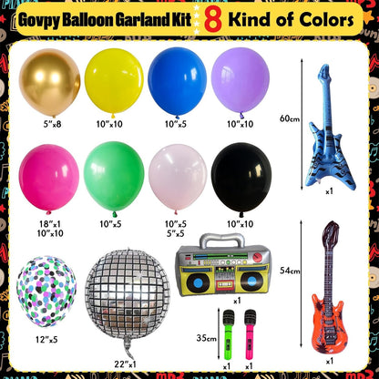 80er 90er Jahre Party Deko Ballon Girlande Bunt Luftballons