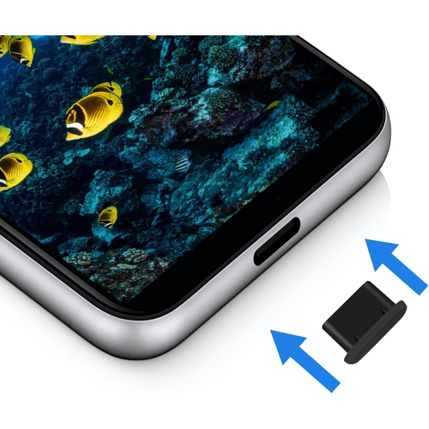 Silikon USB C Staubschutz Schwarz 25er Pack für Smartphone und Tablet Typ-C