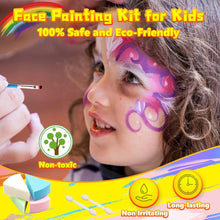 Fasching Kinderschminke Set 18 Farben Schablonen Strasssteine Haarkreide Kinder