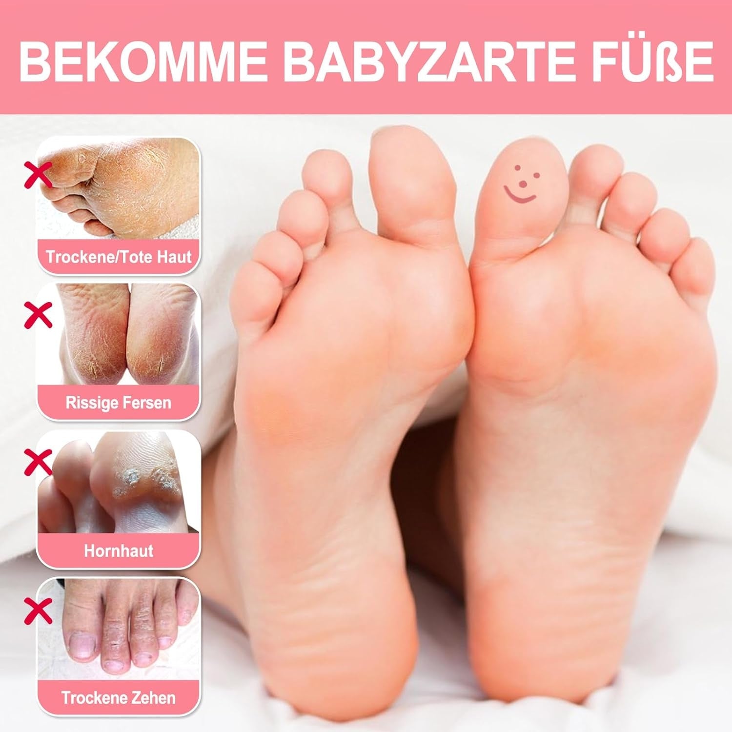 JVR 3 Paar Fußmaske Milchsäure Peeling Hornhaut Entferner Feuchtigkeitsspendend