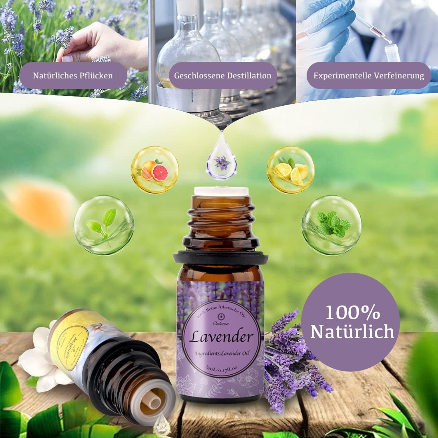 20x5ml Ätherische Öle Set für Aromatherapie Diffuser Duftlampe Geschenk Natur