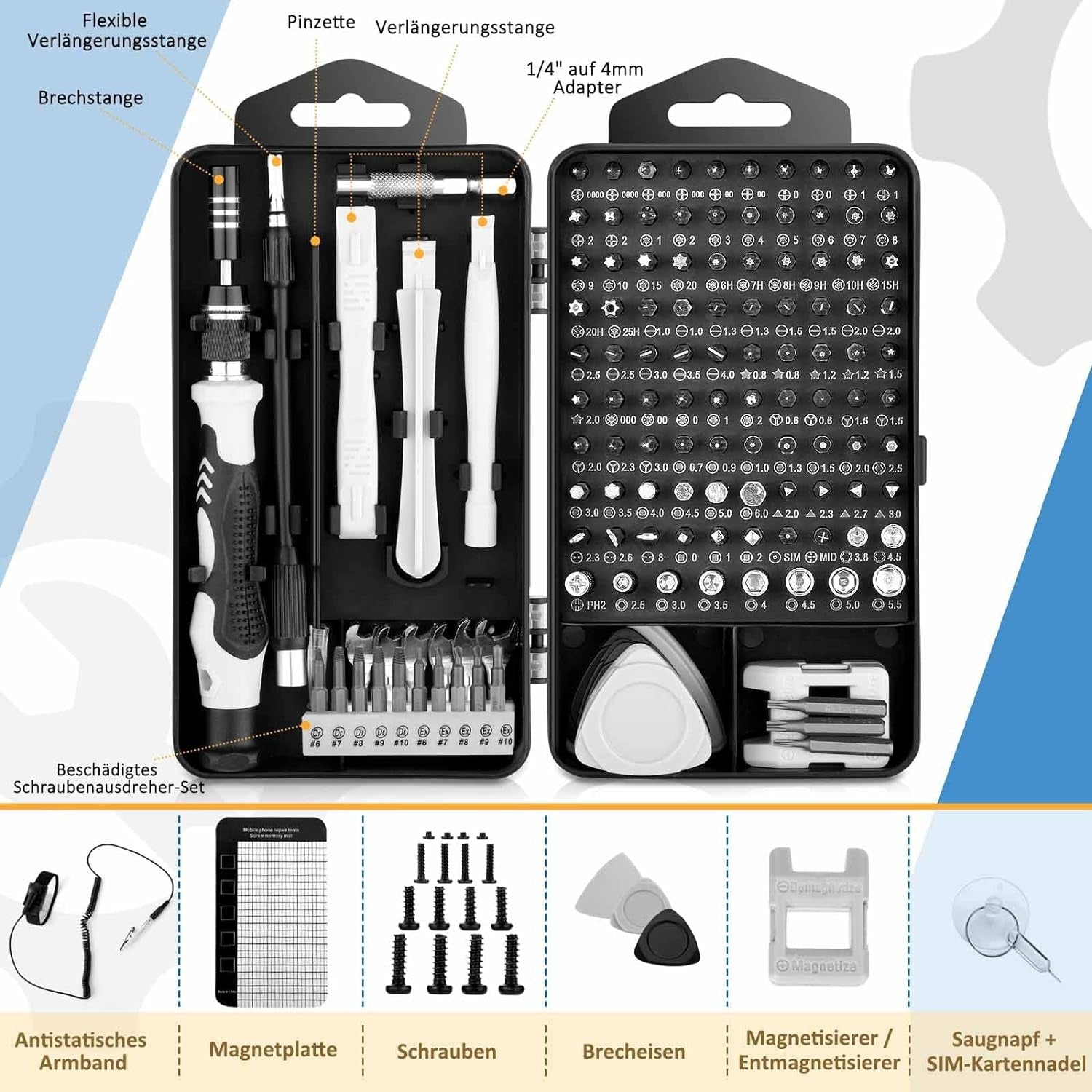 Feinmechaniker Werkzeug Set 138 in 1 Schraubendreher Set