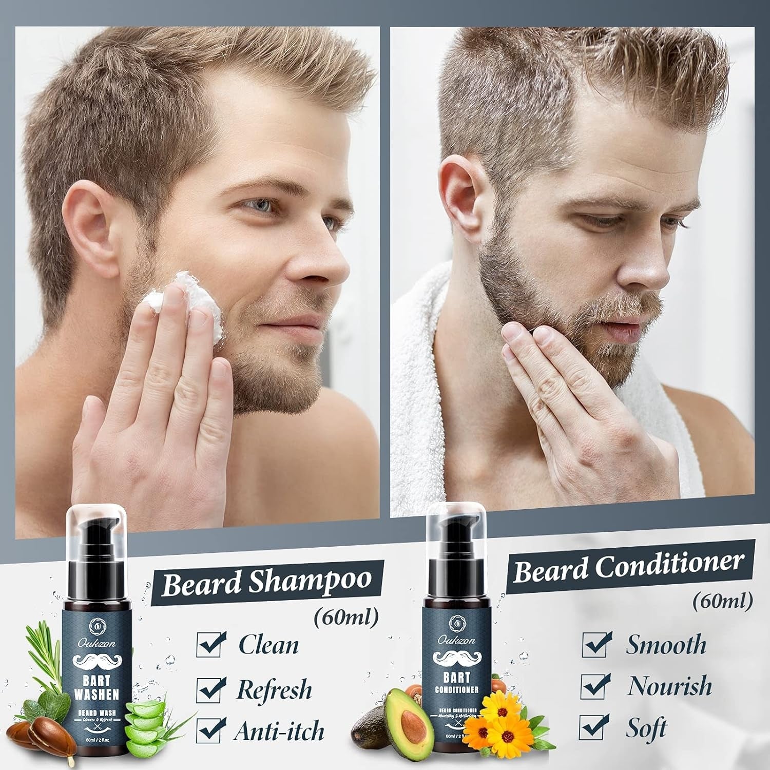 10 in 1 Bartpflege Set für Männer als Geburtstagsgeschenk Shampoo Conditioner Öl
