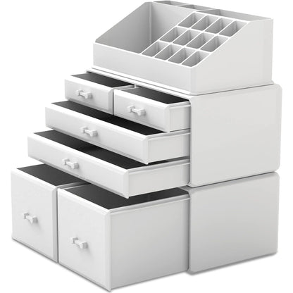 Makeup Organizer XL 6 Schubladen Schminkbox Weiß Aufbewahrung