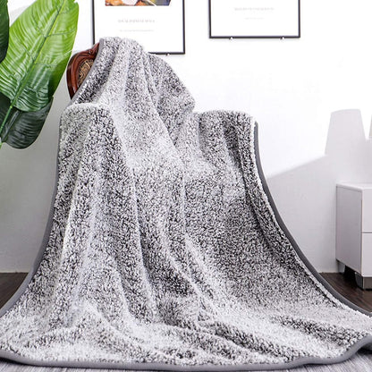 Sherpa Kuscheldecke Flauschig Sofadecke Weich Grau 130x150cm