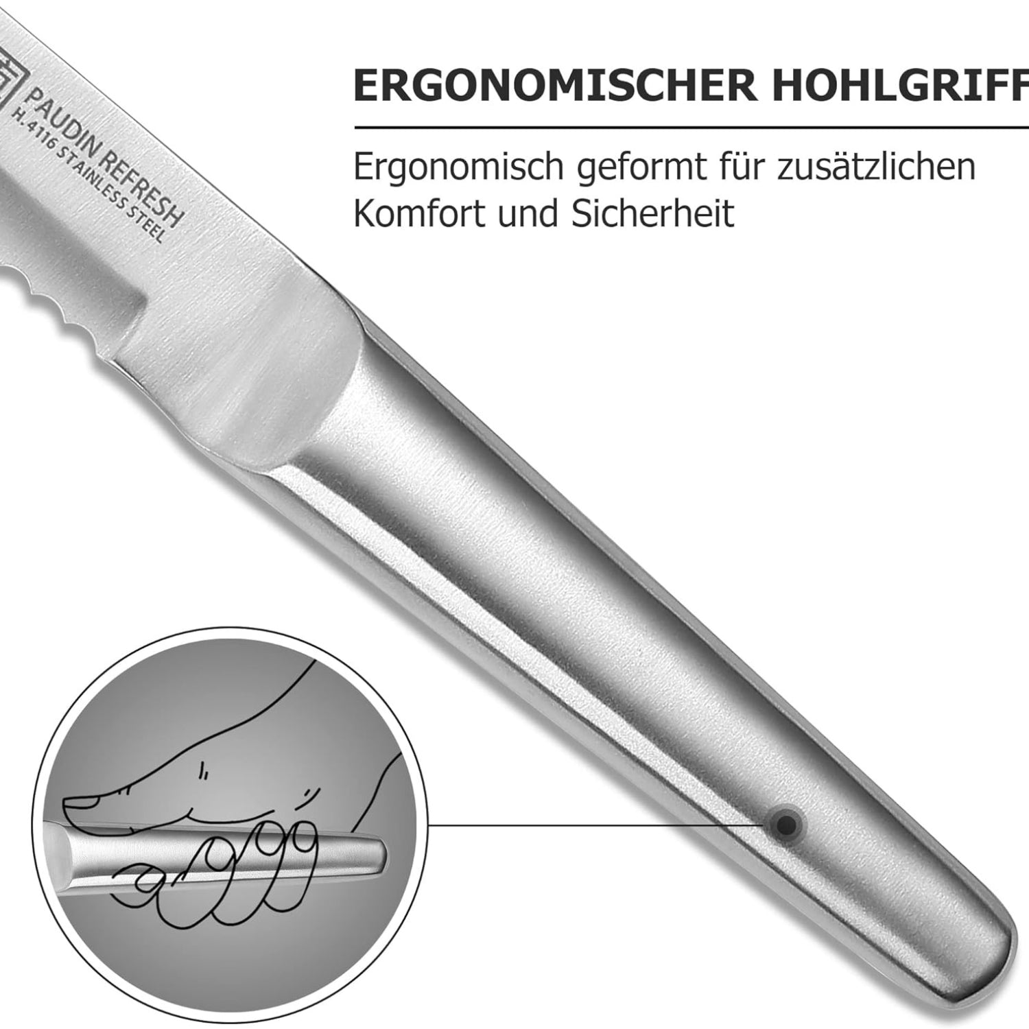 Günstiges Brotmesser 20 cm Profi Küchenmesser aus Edelstahl