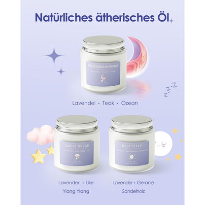 Schlafkerzen 3 Duftkerzen im Glas Geschenke für Frauen