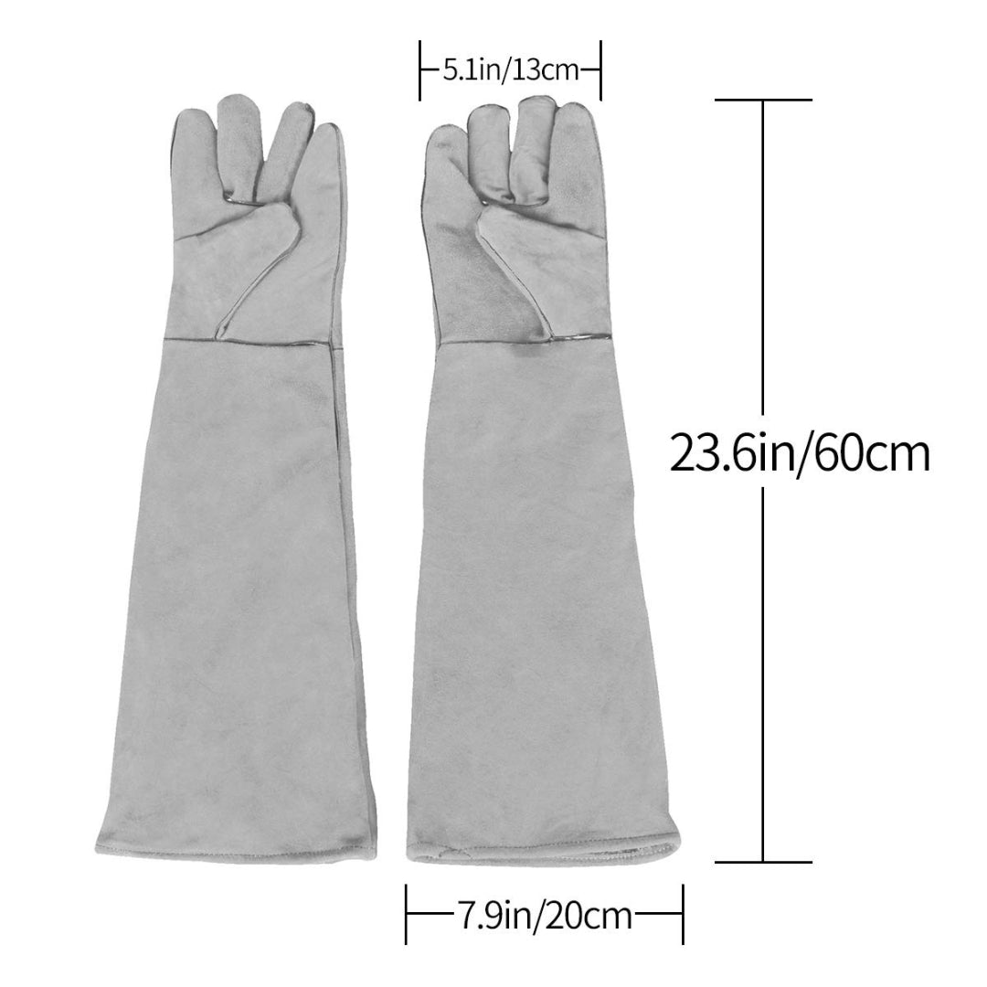 Anti-Biss Kevlar Handschuhe Langärmlig Gartenarbeit Punktfest Grau