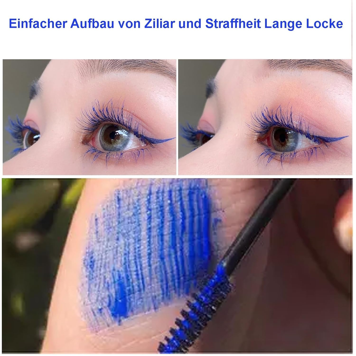 Blaue Wimperntusche Wimpern Färben Wasserfest Volumen Langlebig Wischfest Halloween