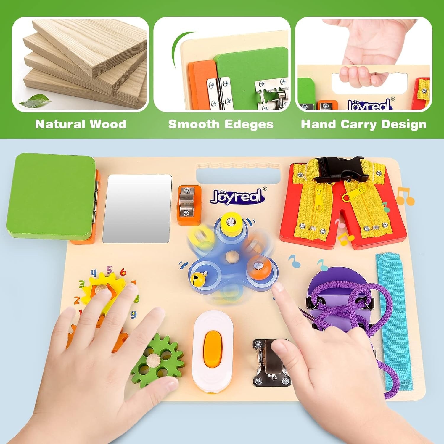 Montessori Busy Board Holz Activity Sensorik Motorikspielzeug 1-5 Jahre Kinder