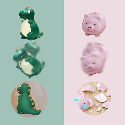 Dino Spardose Kinder PVC Sicher Robust Münzenzugang Geschenk Grün