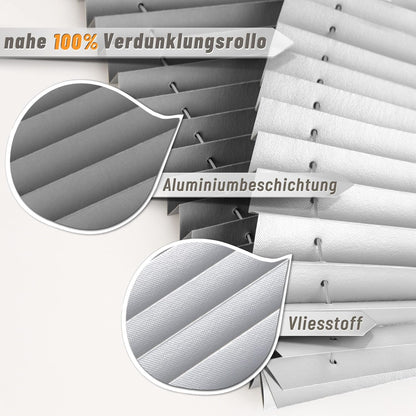 Premium Plissee ohne Bohren Verdunkelung Klemmfix 80x220cm