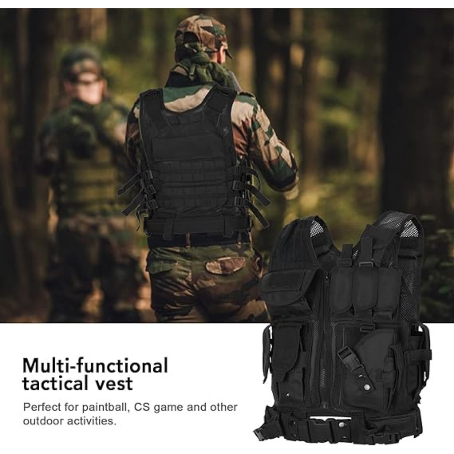 Airsoft Weste Taktische Weste Herren Outdoor mit Taschen