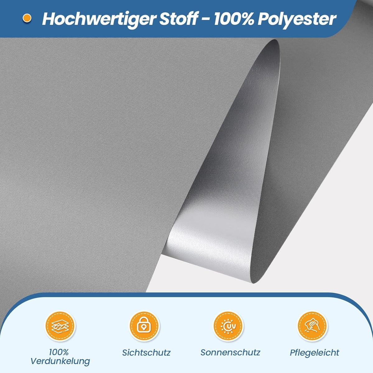 Plissee ohne Bohren Verdunkelung 55x110cm Klemmfix Rollo
