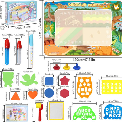 Dinosaurier Wasser Doodle Matte 120x90cm XXL Aqua Zeichnen Set Zubehör Kinder
