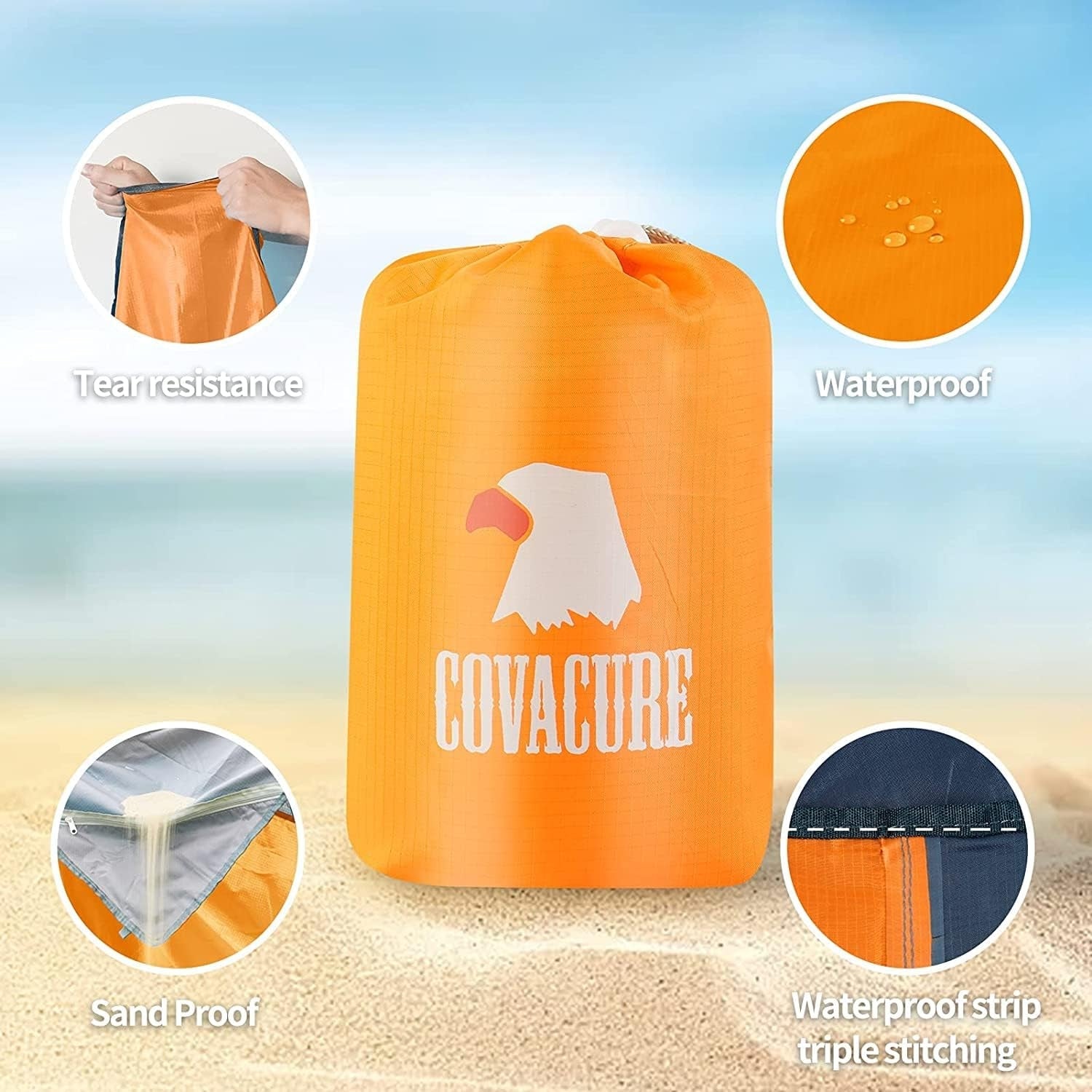 Picknickdecke Wasserdicht Strandmatte 210x200cm Ultraleicht