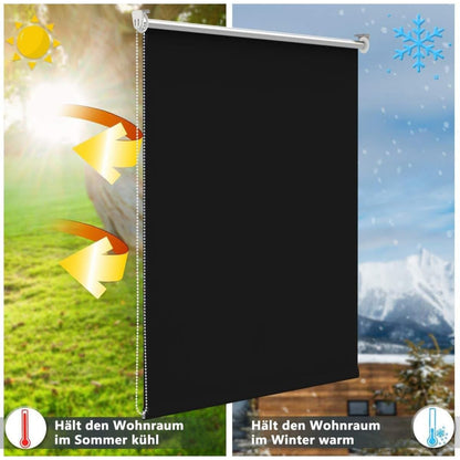 Verdunklungsrollo ohne Bohren 60x150cm Rollos für Fenster