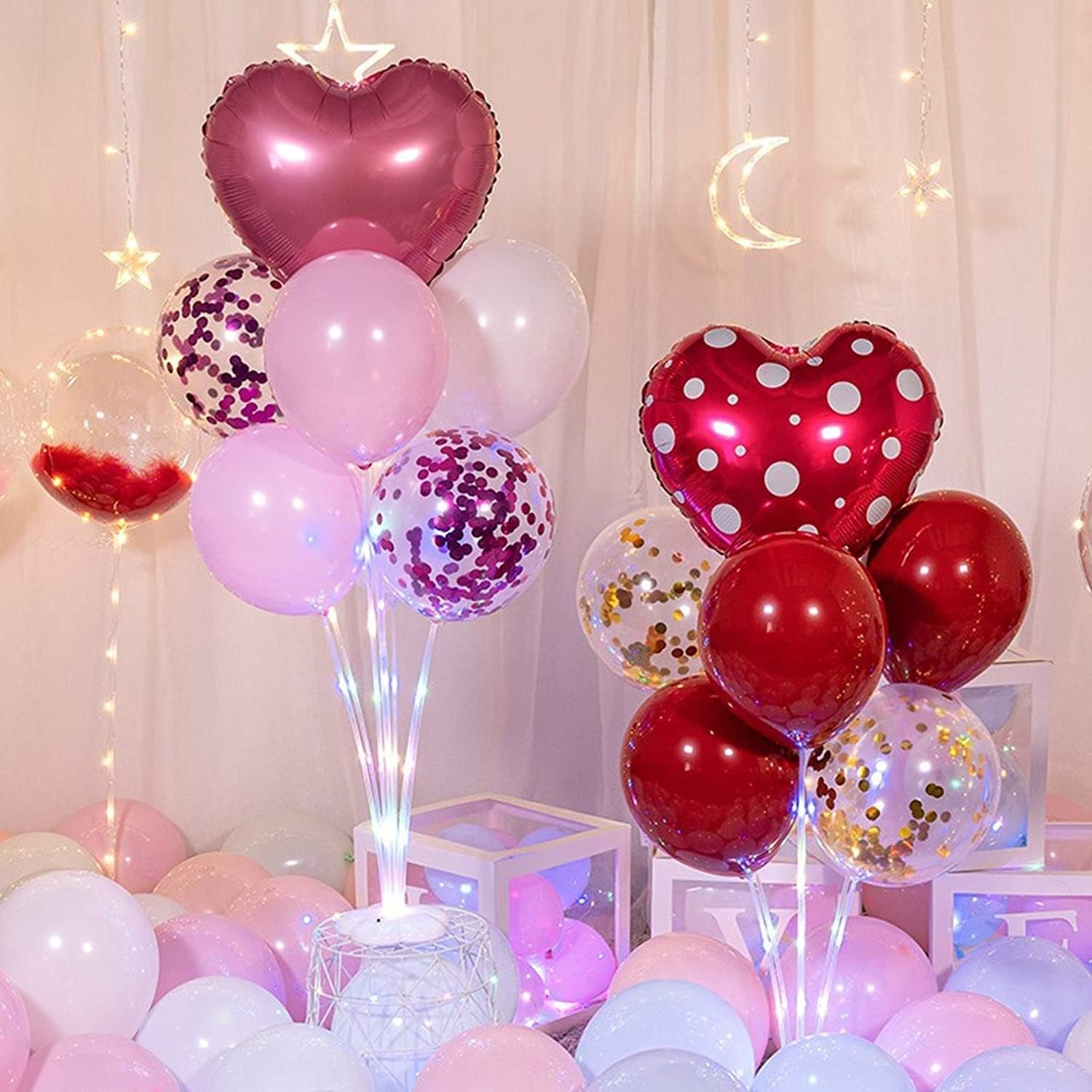 LED Ballon Halter Kit 4 Stück Tisch Ballonständer für Party Geburtstag Hochzeit