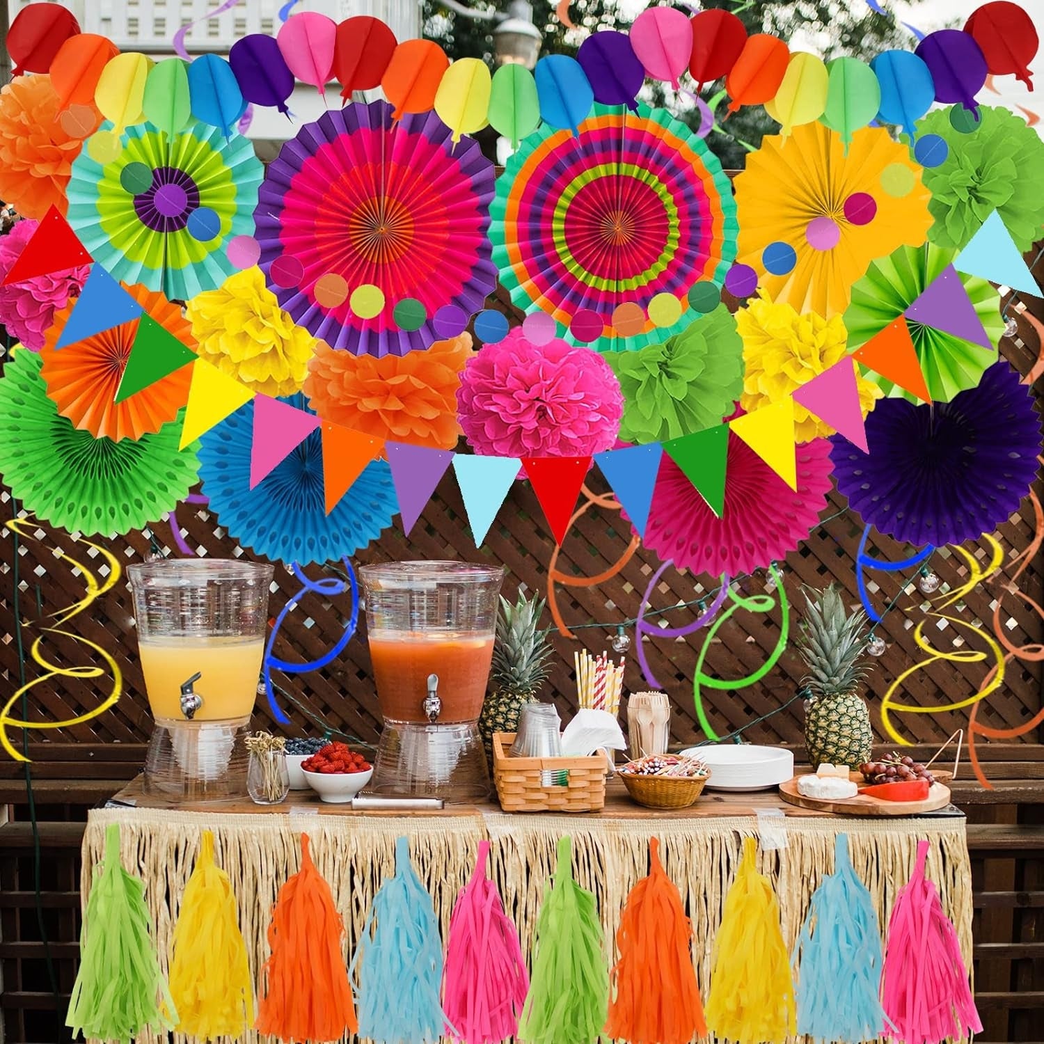 Mexikanische Party Deko 41 Stück Mehrfarbig Papier Girlande