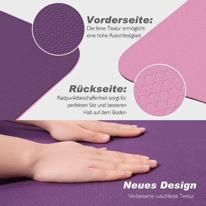 Gymnastikmatte Yoga matte Gepolstert Rutschfest + Tragegurt