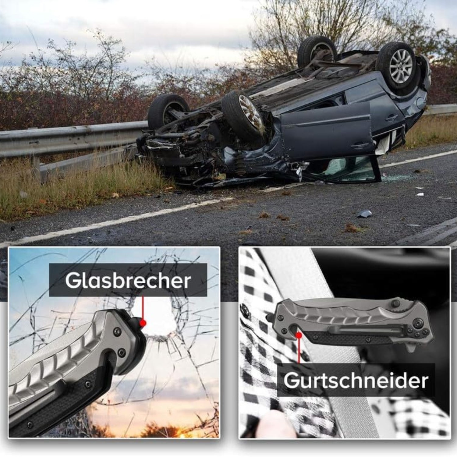 Taschenmesser Klappmesser Rettungsmesser mit Glasbrecher