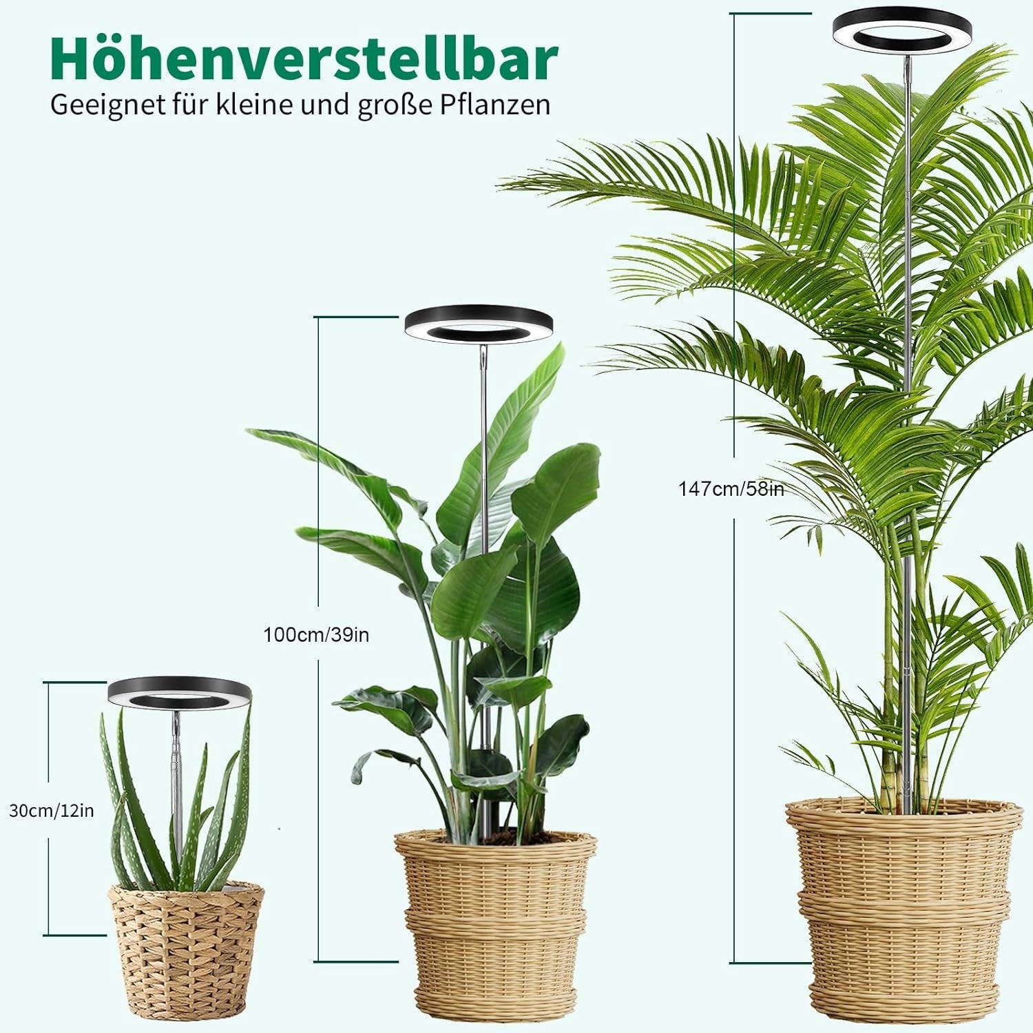 Pflanzenlampe LED Grow Lampe Vollspektrum für Zimmerpflanzen