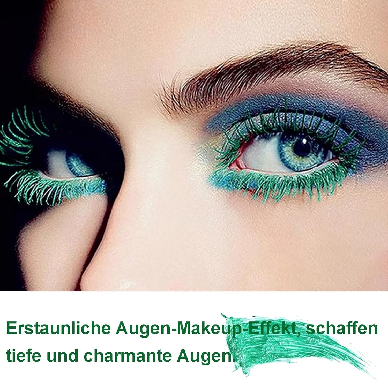 Grüne Mascara Wasserfest Volumen Wischfest Lange Wimpern für Bühne und Festlichkeiten