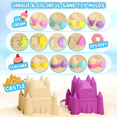 48tlg Sandspielzeug Eis Set für Kinder mit Castle Eimer Sandschaufel 3-7 Jahre