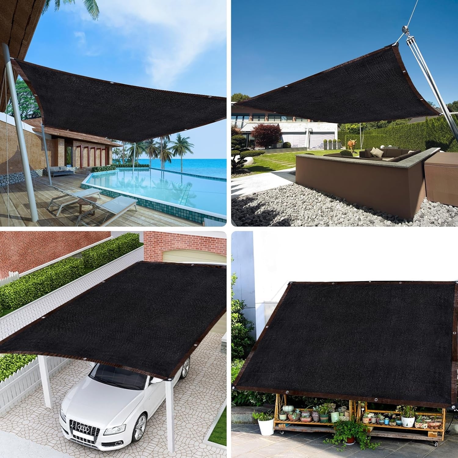 2x3m Schattennetz 95% UV-Schutz Schattiernetz Sonnensegel