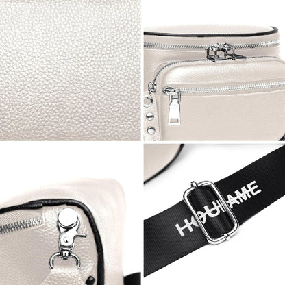 Crossbody Bag Damen Weiß Echtes Leder Satteltasche Kleine Handtasche